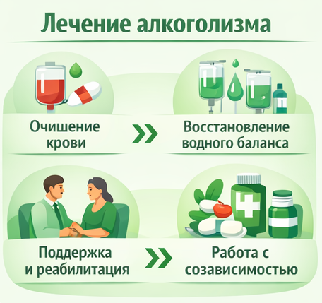 лечение алкоголизма в Вилюйске этапы